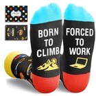  Funny Socks For Men Women - Outdoorsman Gifts For Born To Climb Forced To Work