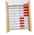 Wooden Abacus Mathematics Toy Red White Beads Ages 4-11 