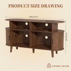 Large Walnut Record Player Stand With Charging Station  Turntable Stand Table