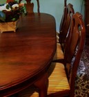 Late 20th Century Davis Cabinet Company Solid Walnut Queen Anne Chairs And Table
