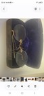 Antique F b Rimless Pince-nez Eyeglasses French Hairpin Chain Original Case