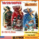 Christmas Gift Bags 40pcs Santa Wrapping Gift Bag In 3 Sizes Wirh Ties Tags Cw
