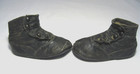 Antique Victorian Baby Toddler High Top 5 Button Black Leather Shoes