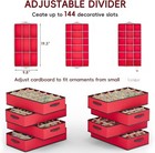144 Count - 3  Christmas Ornament Storage Box  Holiday Ornament Organizer
