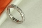 Ladies Promise Anniversary Sterling Silver Vintage  Solid Cz Eternity Band Ring