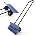 Heavy-duty Snow Pusher Shovel snow Plow With Wheels angled Blade ergonomic 