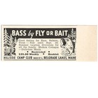 Belgrade Lakes Maine Hillside Camp Club 1940 Ad Fly Fishing Bass Salmon Trout