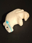 Fine Zuni Marble   Turquoise Heartline Bear Fetish  Attribute Andres Quandelacy
