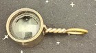 Antiquechrome Over Brass Magnifying Glass W brass Twisted Handle 3  Early 1900 s