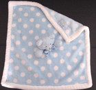 Blankets   Beyond Blue White Polka Dot Bear Baby Security Blanket Plush Lovey