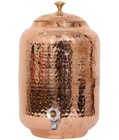 100  Pure Copper Dispenser Handmade Water Pitcher Pot 4l With 2 Serving Glass