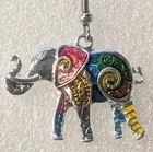Elephant Multicolor Enamel Silver Alloy Hook Dangle Earrings Jewelry