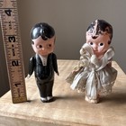 Vintage Celluloid Bride Groom Wedding Cake Toppers Kewpie Japan 1930s