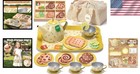 Tea Party Set For Little Girl Toddler Pretend Play Kitchen Toy Yellow Metal