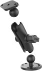 Ram-b-138u Double Ball Mount W  Round   Diamond Plate