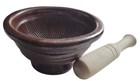 Ceramic Mortar   Wooden Pestle Set     Small Suribachi Grinding Bowl