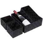 4 Pcs Woven Storage Small Black Baskets Cube Bin Container For Organizing drawer