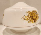 Vintage Gold Brown Floral Milk Glass Ceiling Fan Lamp Light Shade