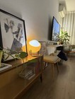 Bauhaus Mcm Style Bedside Table Eyeball Lamp Space Age Retro Bedroom Glass Led