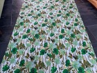 60s Emerald Vera Neumann Poppies Danish Mid Century Barkcloth Era Vintage Fabric