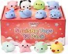 Pastel Animal Squishy Toys  12 Pack  Washable Twistable Stretchy Squishies  S   