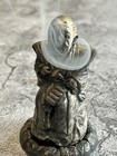 Japanese Brass Asian Man Figural Incense Burner Koro Silver Plate 4      1950s Vtg