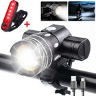 Usb Rechargeable Led Bicycle Headlight Bike Front Rear Lamp Cycling Light 2 Sets