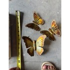 Vintage Brass Butterfly Wall Decor Set Of 3 Mid Century Modern Gold Metal Art