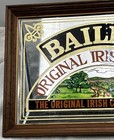 Vintage Baileys Original Irish Cream Liqueur Mirror Sign Wood Frame 14x20  Guc