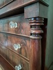 Antique 1800s Empire Mahogany Dresser W  Glass Knobs   Column Detail