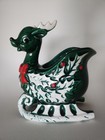 Vintage Relpo Deer Sleigh Planter Christmas Japan Hard To Find 
