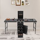 Table Portable Nail Table Desk Foldable Rolling Manicure Desktop Cosmetic Case