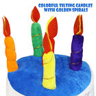 Blue Plush Happy Birthday Cake Hat Unisex Adult Size Fancy Dress Party Hats