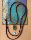  270 Labradorite Aquamarine Sundance Charm Necklace Leather Suede Cord Jewelry