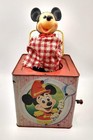 Vintage Mattel 1958 Mickey Mouse Tin Jack In The Box Disney 1960s