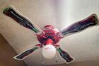 2 Vintage Coca Cola Ceiling Fans 4 Blade With Lights Complete   Working W 1 Box