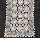 White 14x34  Cotton Handmade Crochet Lace Table Runner Placemat Cover