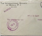 1919 Manila  Philippine Islands Censored Cover With 6 Cent Stamp To Modesto  Ca 