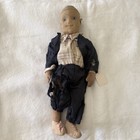 Rare Antique Steiff Man Doll 1910 Felt Face Glass Eyes Mohair 15 Inch Germany