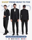 Ynd Men s 3 Piece Tuxedo Set With Bow Tie  Slim Fit   For Wedding Prom Dinners