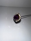 Antique Victorian Dark Purple Rectangle Hatpin 7 5 Inch
