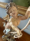 1930   s Italian Carved Cherubs Putti Table Lamps