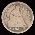 1854 Seated Liberty Quarter Love Token Initials Sutherland