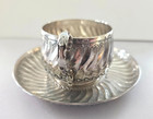 Antique French Sterling M J Maker Cup   Saucer 19 Century