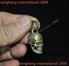 Old Tibet Buddhism Bronze Skull Cranium Ghost Head Exorcism Amulet Pendant