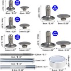 340 Sets Leather Rivets Kit Mixed Sizes Rivets For Leather Double Cap Rivets    