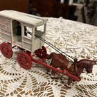Antique Cast Iron Horse Drawn Kenton-style Toy Fresh Milk Wagon With Driver