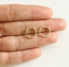 14k Solid Gold Hoop Earrings 1 7mm X 10mm Small 14k Gold Huggie Earrings- Er220