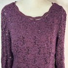 Alex Evenings Purple Lace Sequin Mother Of The Bride Dress Skirt Set Size 18