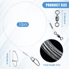 Fishing Fluorocarbon Leader With Swivel And Snaps 20   Transparent